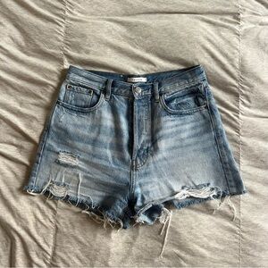 High rise denim shorts